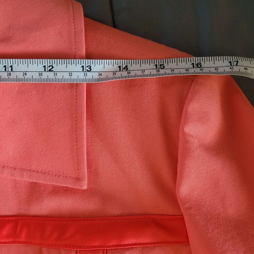 ST. JOHN SPORT MARIE GRAY Womens Orange Zip Up Jacket Blazer size Large Pockets - Picture 5 of 10